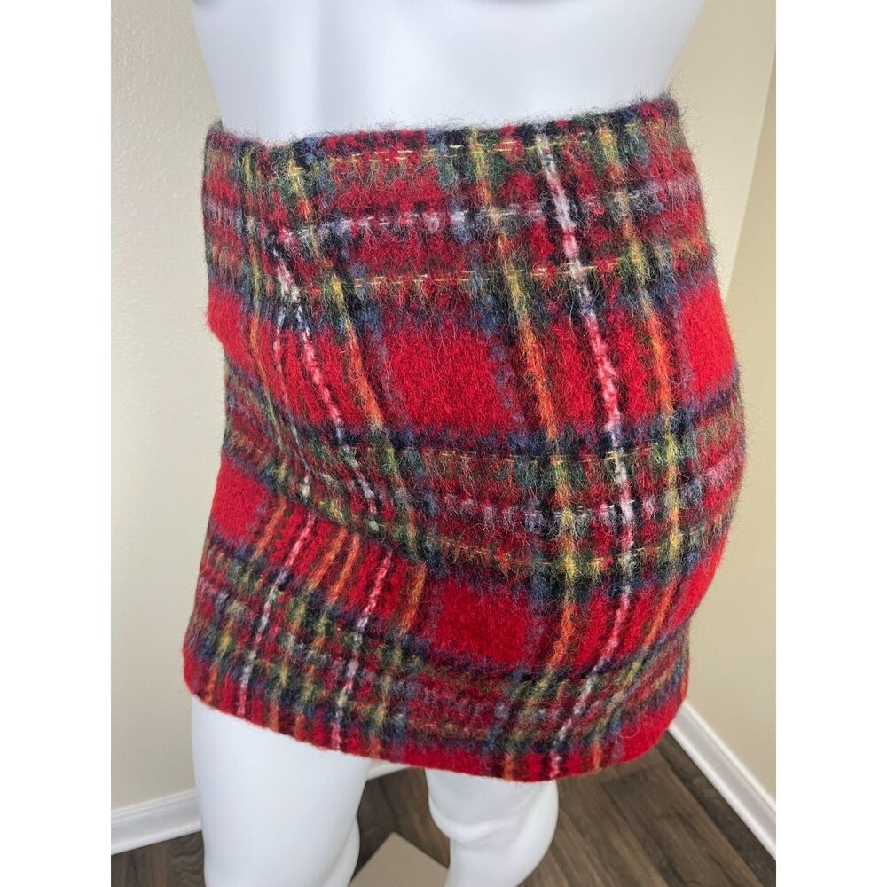 Lauren Ralph Lauren Women Size 10 Red Plaid Mohair Pencil Mini Skirt Preppy NEW - Picture 16 of 16